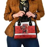 Canada Ice Hockey Shoulder Handbag Beaver Mascot With Champions Trophy