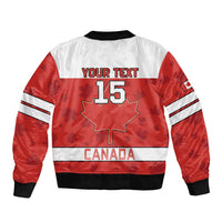 Custom Canada Ice Hockey Sleeve Zip Bomber Jacket Beaver Mascot With Champions Trophy
