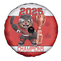 Canada Ice Hockey Spare Tire Cover Beaver Mascot With Champions Trophy