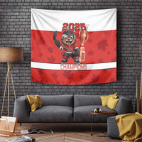 Canada Ice Hockey Tapestry Beaver Mascot With Champions Trophy