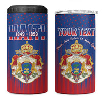 Personalized Second Empire of Haiti 1849-1859 4 in 1 Can Cooler Tumbler Imperial Coat Of Arms Flag Style