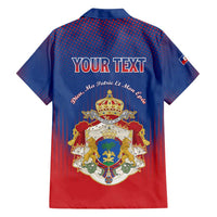Personalized Second Empire of Haiti 1849-1859 Family Matching Off Shoulder Maxi Dress and Hawaiian Shirt Imperial Coat Of Arms Flag Style