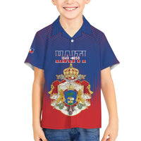 Personalized Second Empire of Haiti 1849-1859 Family Matching Short Sleeve Bodycon Dress and Hawaiian Shirt Imperial Coat Of Arms Flag Style