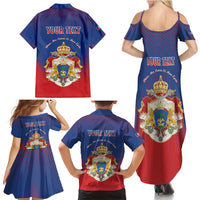 Personalized Second Empire of Haiti 1849-1859 Family Matching Summer Maxi Dress and Hawaiian Shirt Imperial Coat Of Arms Flag Style