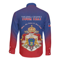 Personalized Second Empire of Haiti 1849-1859 Long Sleeve Button Shirt Imperial Coat Of Arms Flag Style