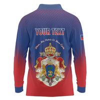 Personalized Second Empire of Haiti 1849-1859 Long Sleeve Polo Shirt Imperial Coat Of Arms Flag Style