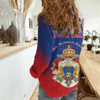 Personalized Second Empire of Haiti 1849-1859 Women Casual Shirt Imperial Coat Of Arms Flag Style