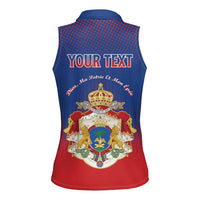 Personalized Second Empire of Haiti 1849-1859 Women Sleeveless Polo Shirt Imperial Coat Of Arms Flag Style