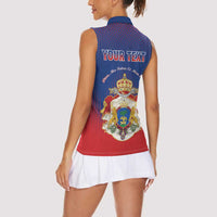Personalized Second Empire of Haiti 1849-1859 Women Sleeveless Polo Shirt Imperial Coat Of Arms Flag Style