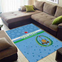 Custom Djibouti Football Area Rug Come On Riverains de la Mer Rouge