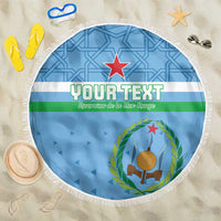 Custom Djibouti Football Beach Blanket Come On Riverains de la Mer Rouge