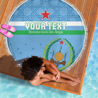 Custom Djibouti Football Beach Blanket Come On Riverains de la Mer Rouge
