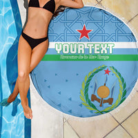 Custom Djibouti Football Beach Blanket Come On Riverains de la Mer Rouge