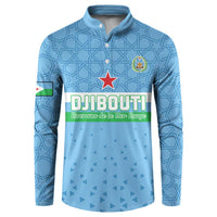 Custom Djibouti Football Button Sweatshirt Come On Riverains de la Mer Rouge