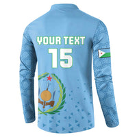 Custom Djibouti Football Button Sweatshirt Come On Riverains de la Mer Rouge
