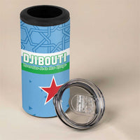 Custom Djibouti Football 4 in 1 Can Cooler Tumbler Come On Riverains de la Mer Rouge