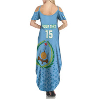 Custom Djibouti Football Family Matching Summer Maxi Dress and Hawaiian Shirt Come On Riverains de la Mer Rouge