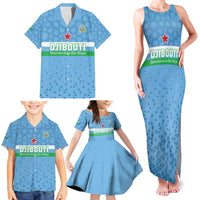 Custom Djibouti Football Family Matching Tank Maxi Dress and Hawaiian Shirt Come On Riverains de la Mer Rouge