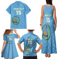 Custom Djibouti Football Family Matching Tank Maxi Dress and Hawaiian Shirt Come On Riverains de la Mer Rouge