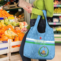 Custom Djibouti Football Grocery Bag Come On Riverains de la Mer Rouge