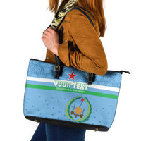 Custom Djibouti Football Leather Tote Bag Come On Riverains de la Mer Rouge