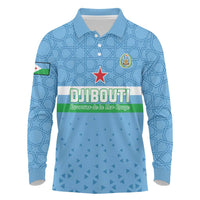 Custom Djibouti Football Long Sleeve Polo Shirt Come On Riverains de la Mer Rouge