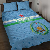 Custom Djibouti Football Quilt Bed Set Come On Riverains de la Mer Rouge