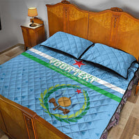 Custom Djibouti Football Quilt Bed Set Come On Riverains de la Mer Rouge
