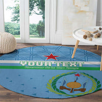 Custom Djibouti Football Round Carpet Come On Riverains de la Mer Rouge