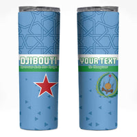 Custom Djibouti Football Skinny Tumbler Come On Riverains de la Mer Rouge