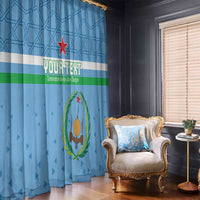 Custom Djibouti Football Window Curtain Come On Riverains de la Mer Rouge