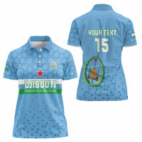 Custom Djibouti Football Women Polo Shirt Come On Riverains de la Mer Rouge
