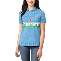 Custom Djibouti Football Women Polo Shirt Come On Riverains de la Mer Rouge