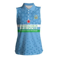 Custom Djibouti Football Women Sleeveless Polo Shirt Come On Riverains de la Mer Rouge