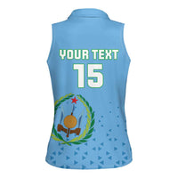 Custom Djibouti Football Women Sleeveless Polo Shirt Come On Riverains de la Mer Rouge