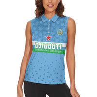 Custom Djibouti Football Women Sleeveless Polo Shirt Come On Riverains de la Mer Rouge