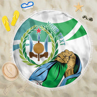 Personalized Djibouti Independence Day Beach Blanket Midnimo Sinnaan Nabad