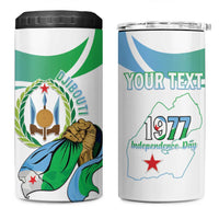 Personalized Djibouti Independence Day 4 in 1 Can Cooler Tumbler Midnimo Sinnaan Nabad