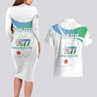 Personalized Djibouti Independence Day Couples Matching Long Sleeve Bodycon Dress and Hawaiian Shirt Midnimo Sinnaan Nabad