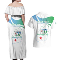 Personalized Djibouti Independence Day Couples Matching Off Shoulder Maxi Dress and Hawaiian Shirt Midnimo Sinnaan Nabad