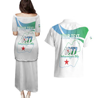 Personalized Djibouti Independence Day Couples Matching Puletasi and Hawaiian Shirt Midnimo Sinnaan Nabad
