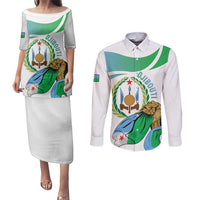 Personalized Djibouti Independence Day Couples Matching Puletasi and Long Sleeve Button Shirt Midnimo Sinnaan Nabad