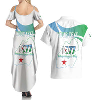 Personalized Djibouti Independence Day Couples Matching Summer Maxi Dress and Hawaiian Shirt Midnimo Sinnaan Nabad