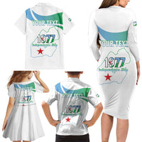 Personalized Djibouti Independence Day Family Matching Long Sleeve Bodycon Dress and Hawaiian Shirt Midnimo Sinnaan Nabad