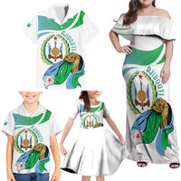 Personalized Djibouti Independence Day Family Matching Off Shoulder Maxi Dress and Hawaiian Shirt Midnimo Sinnaan Nabad