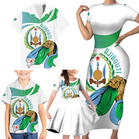 Personalized Djibouti Independence Day Family Matching Short Sleeve Bodycon Dress and Hawaiian Shirt Midnimo Sinnaan Nabad