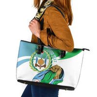 Personalized Djibouti Independence Day Leather Tote Bag Midnimo Sinnaan Nabad