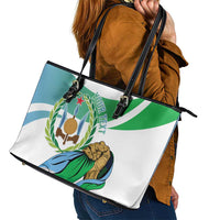 Personalized Djibouti Independence Day Leather Tote Bag Midnimo Sinnaan Nabad