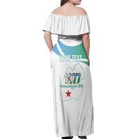 Personalized Djibouti Independence Day Off Shoulder Maxi Dress Midnimo Sinnaan Nabad