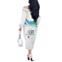 Personalized Djibouti Independence Day Off The Shoulder Long Sleeve Dress Midnimo Sinnaan Nabad